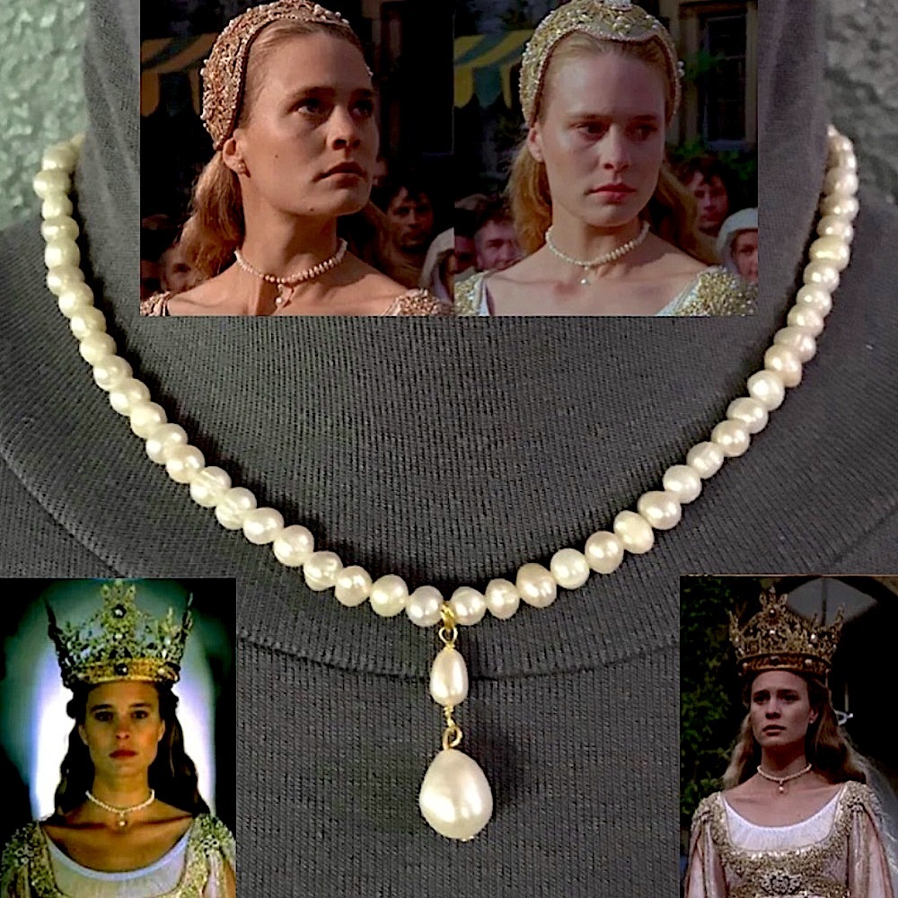 The Princess Bride Buttercup Natural Pearl Drop Necklace, Handmade Replica